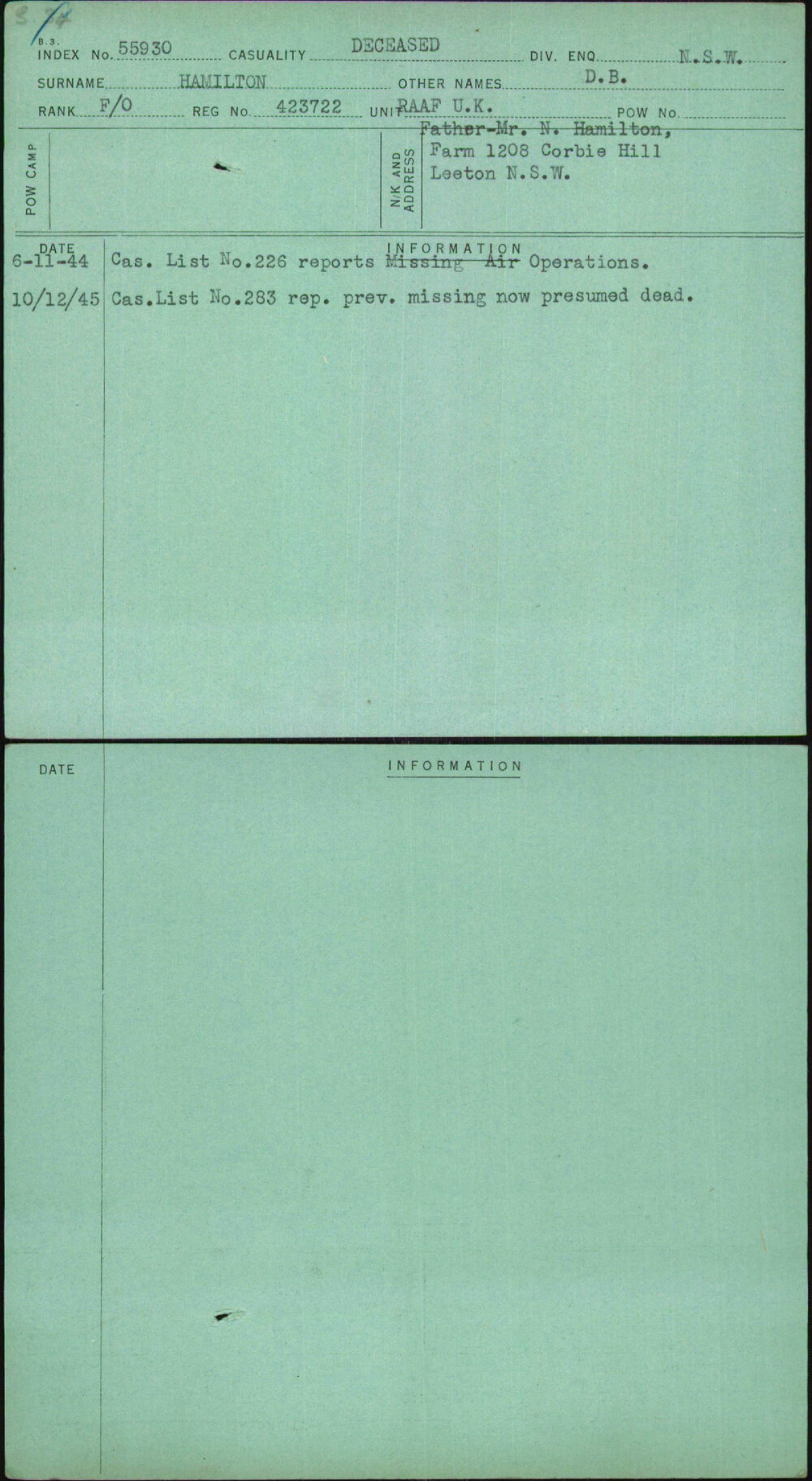 Hamilton, D B, 423722