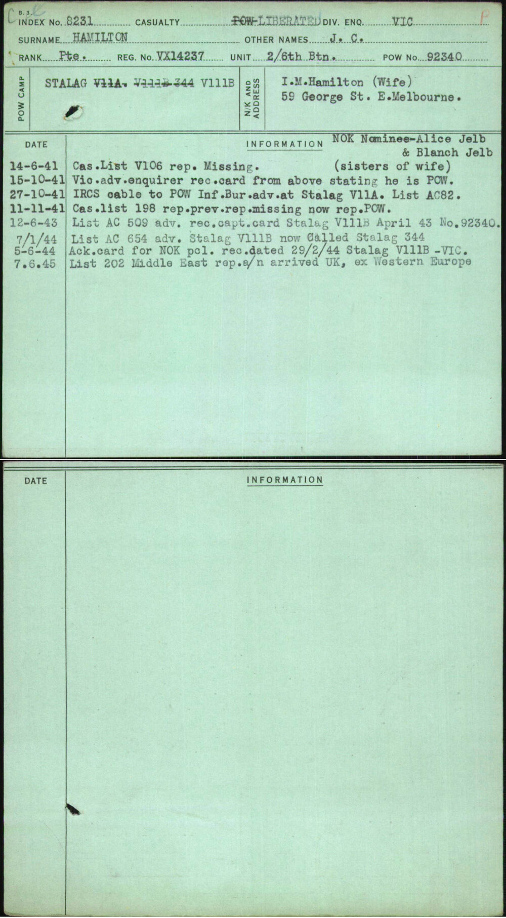 Hamilton, J C, VX14237