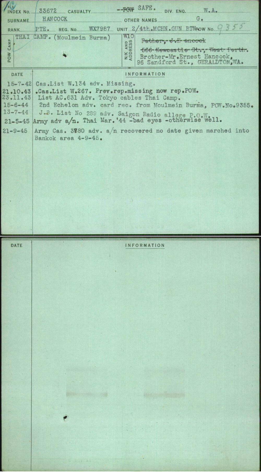 Hancock, G, WX7987
