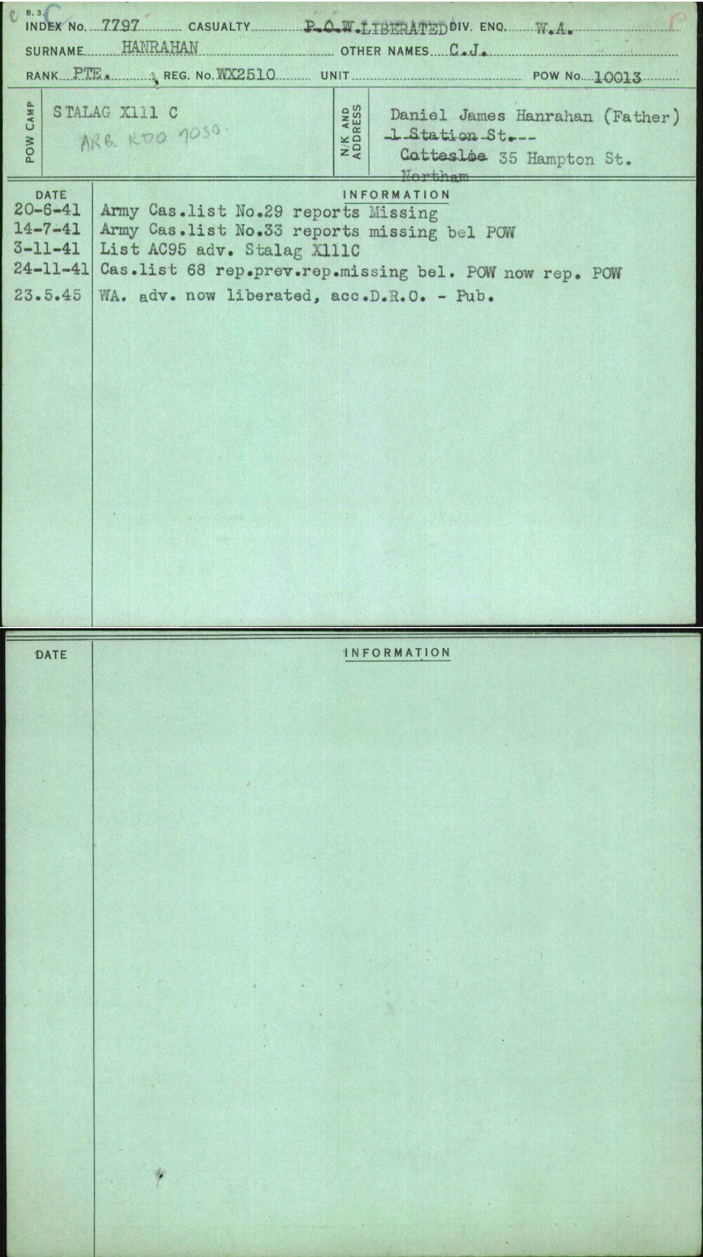 Hanrahan, C J, WX2510