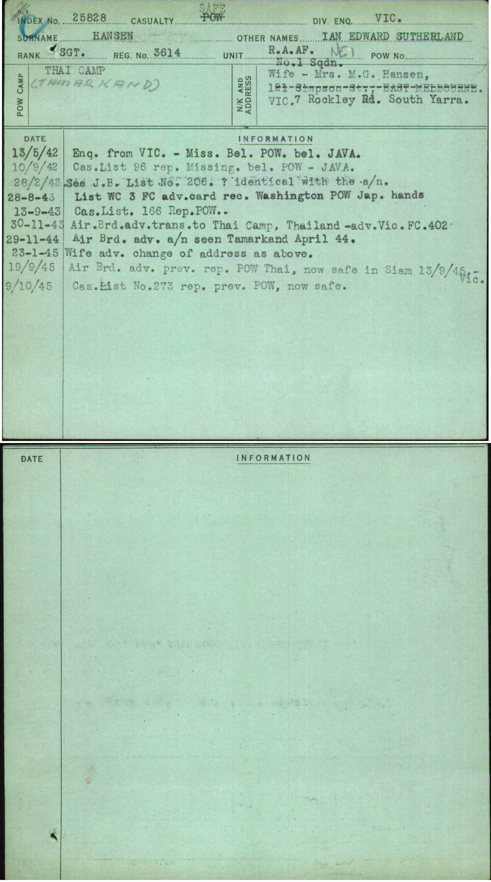 Hansen, Ian Edward Sutherland, 3614