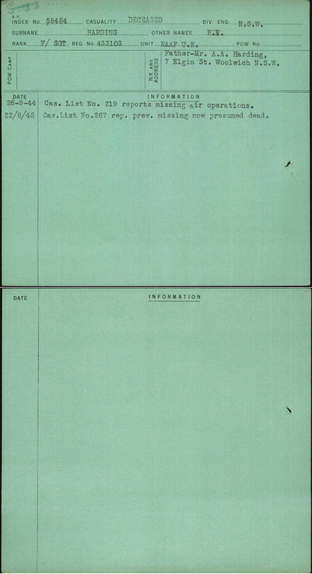 Harding, R E, 433103