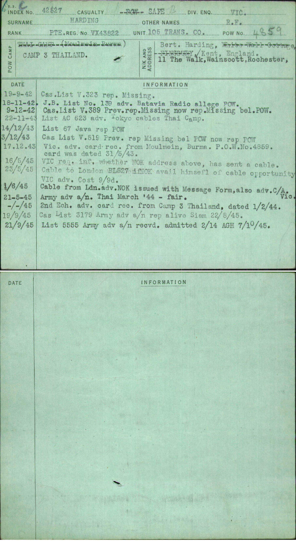 Harding, R F, VX43822