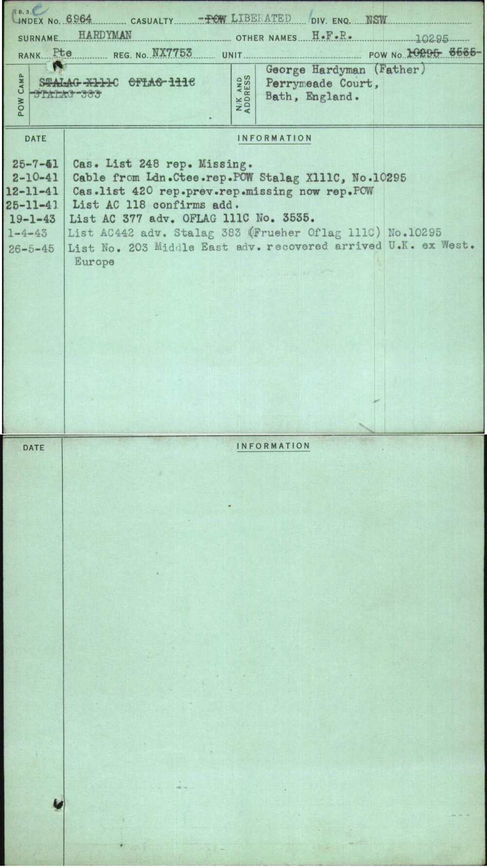 Hardyman, H F R, NX7753