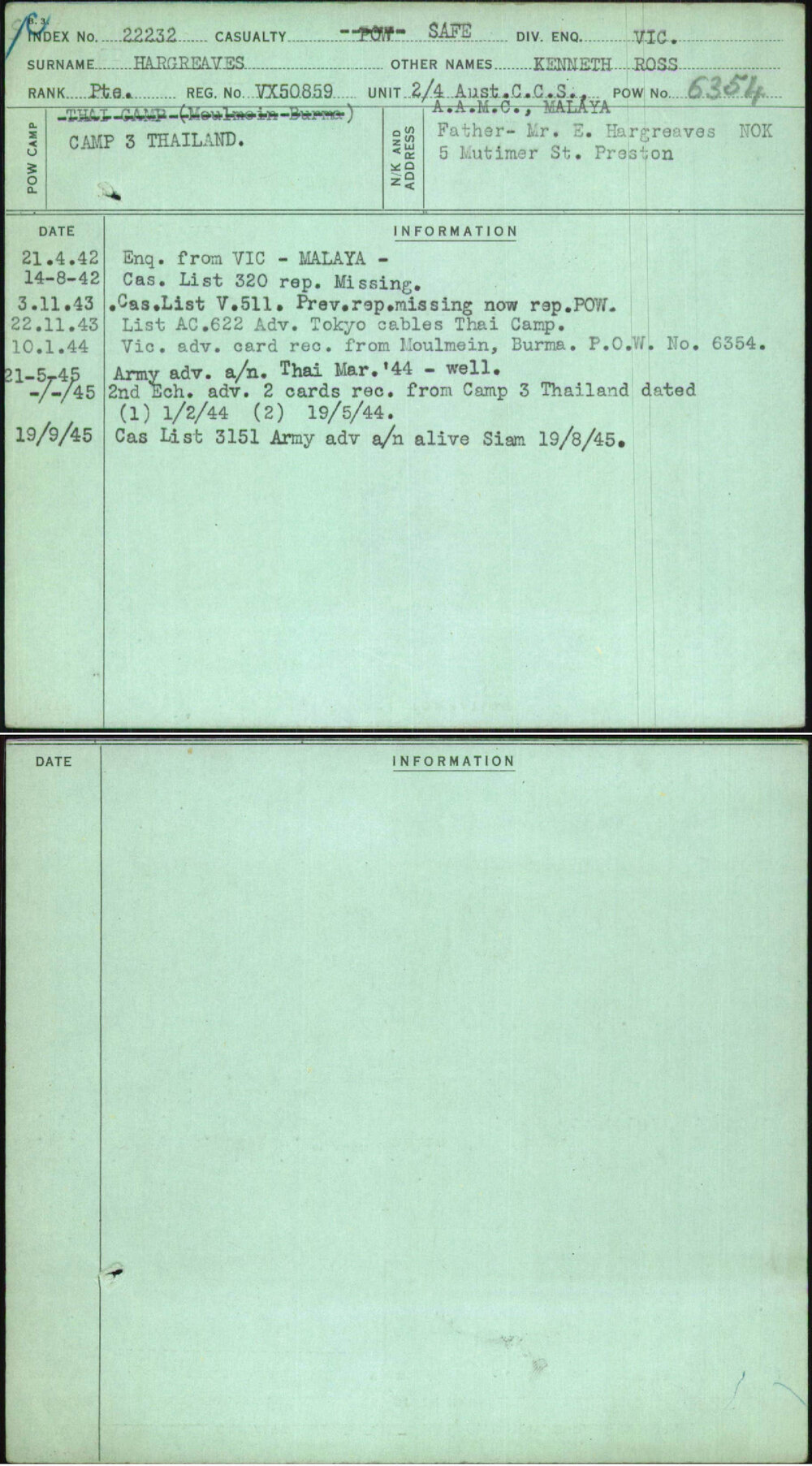 Hargreaves, Kenneth Ross, VX50859