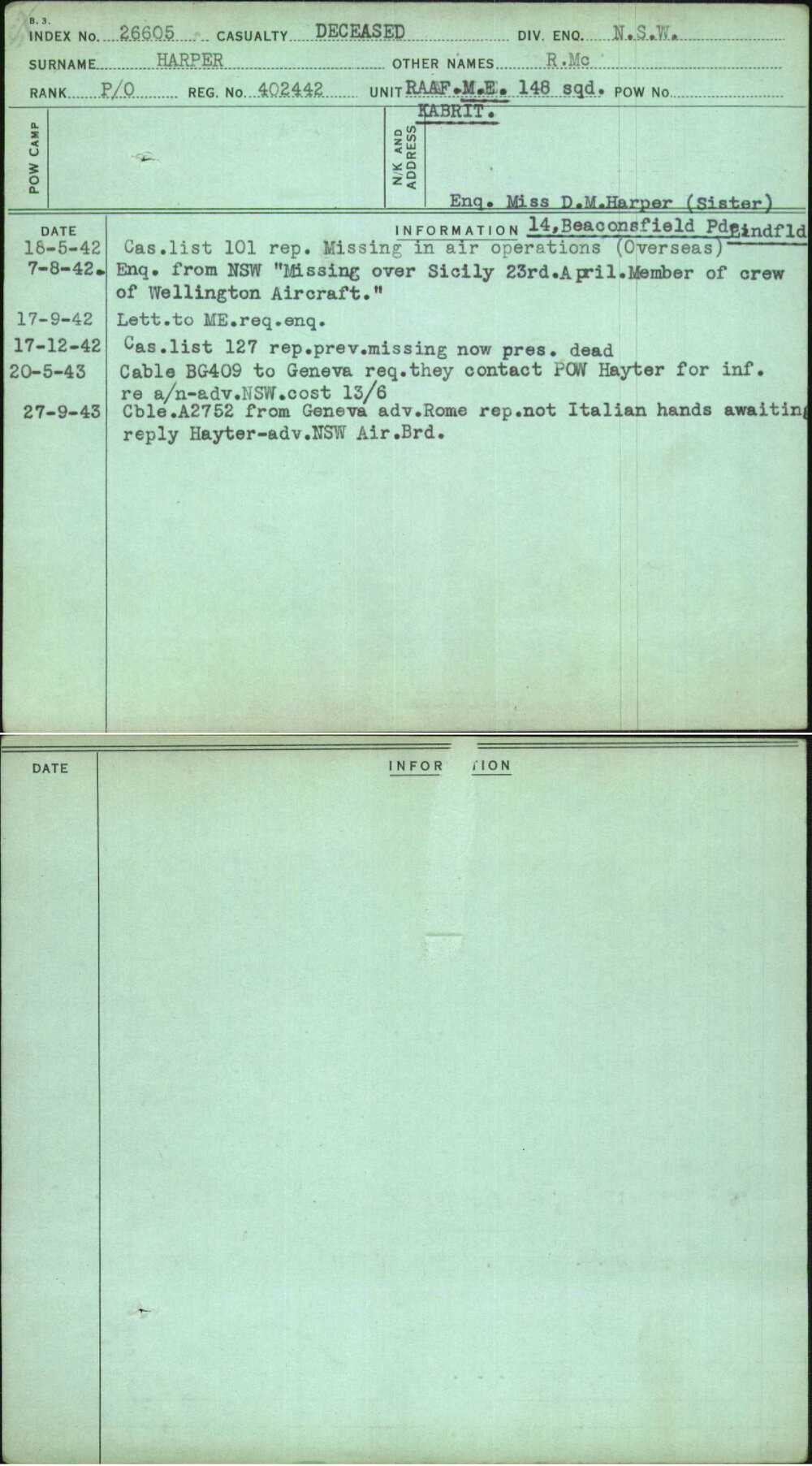 Harper, R Mc, 402442