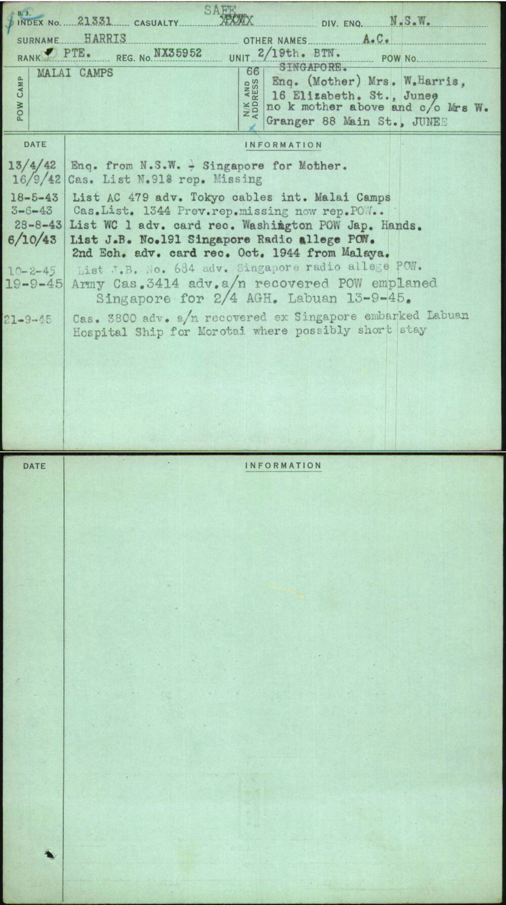 Harris, A C, NX35952