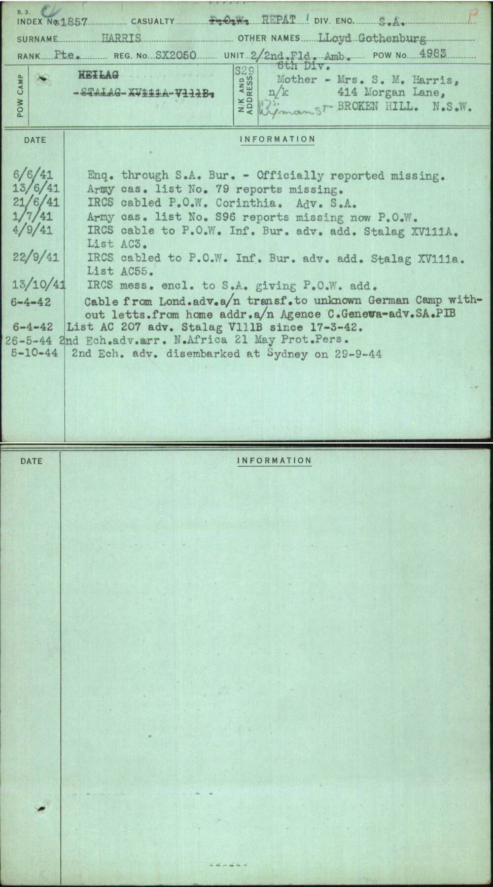 Harris, Lloyd Gothenburg, SX2050
