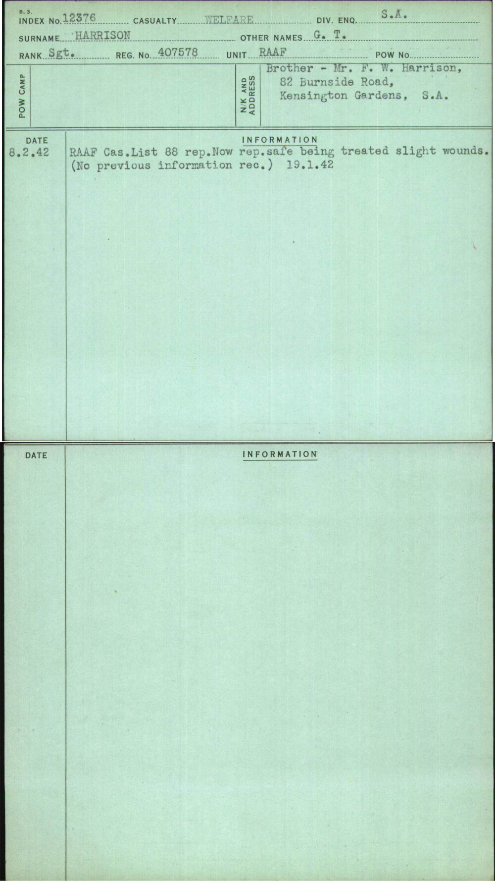 Harrison, G T, 407578