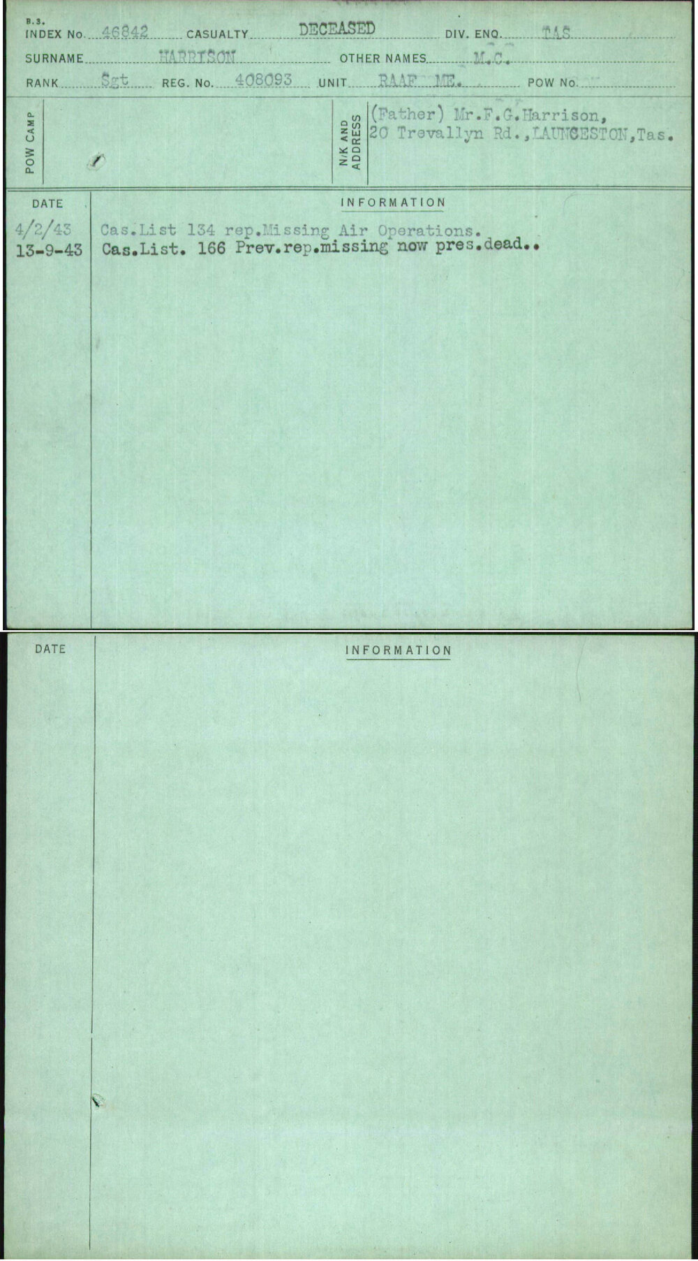 Harrison, M C, 408093