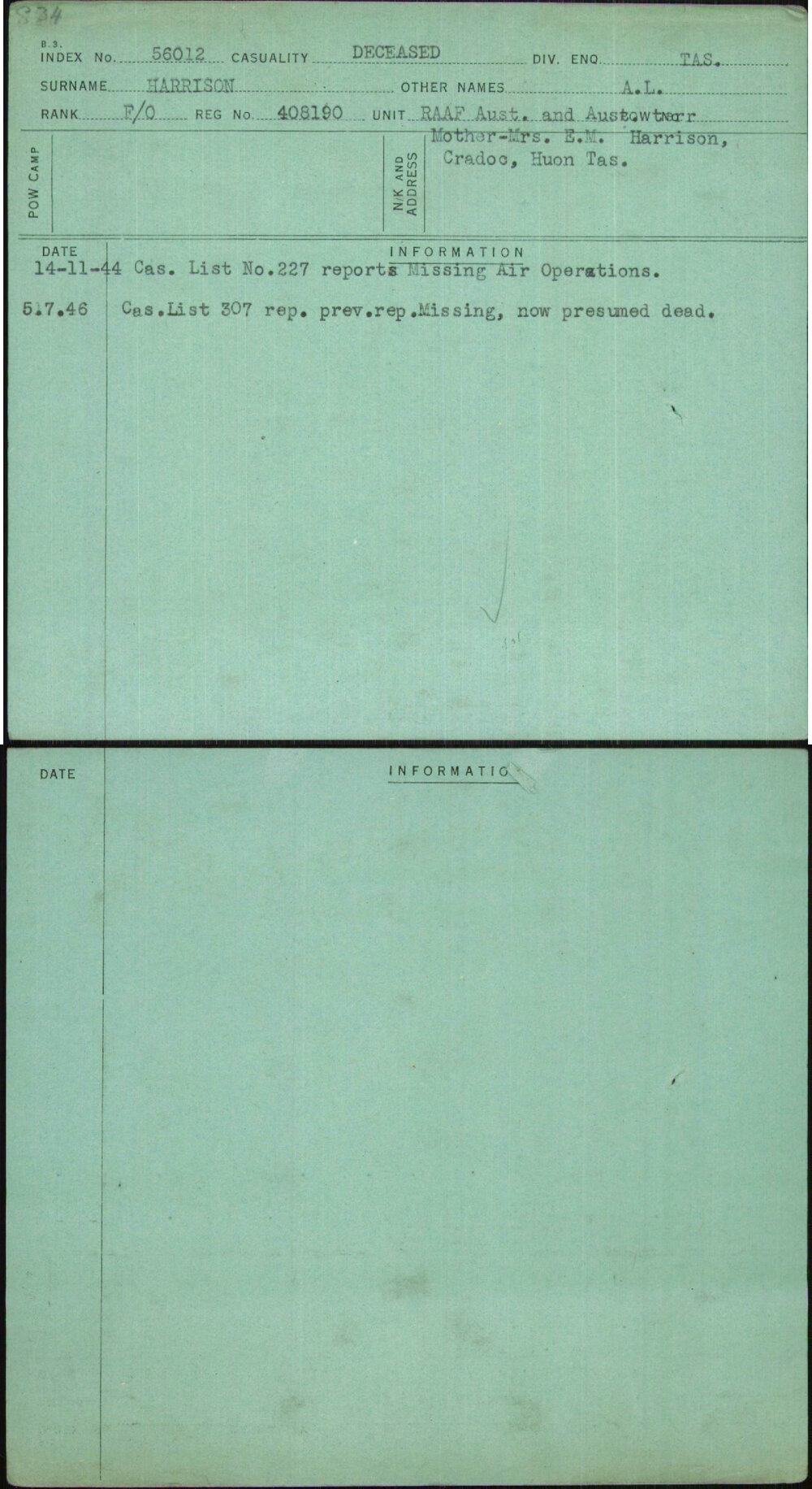 Harrison, A L, 408190