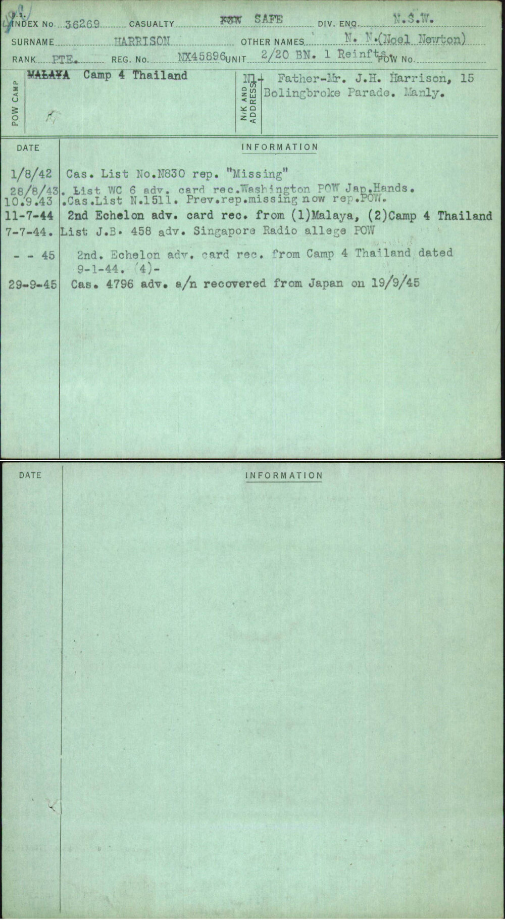 Harrison, N N (Noel Newton), NX45896