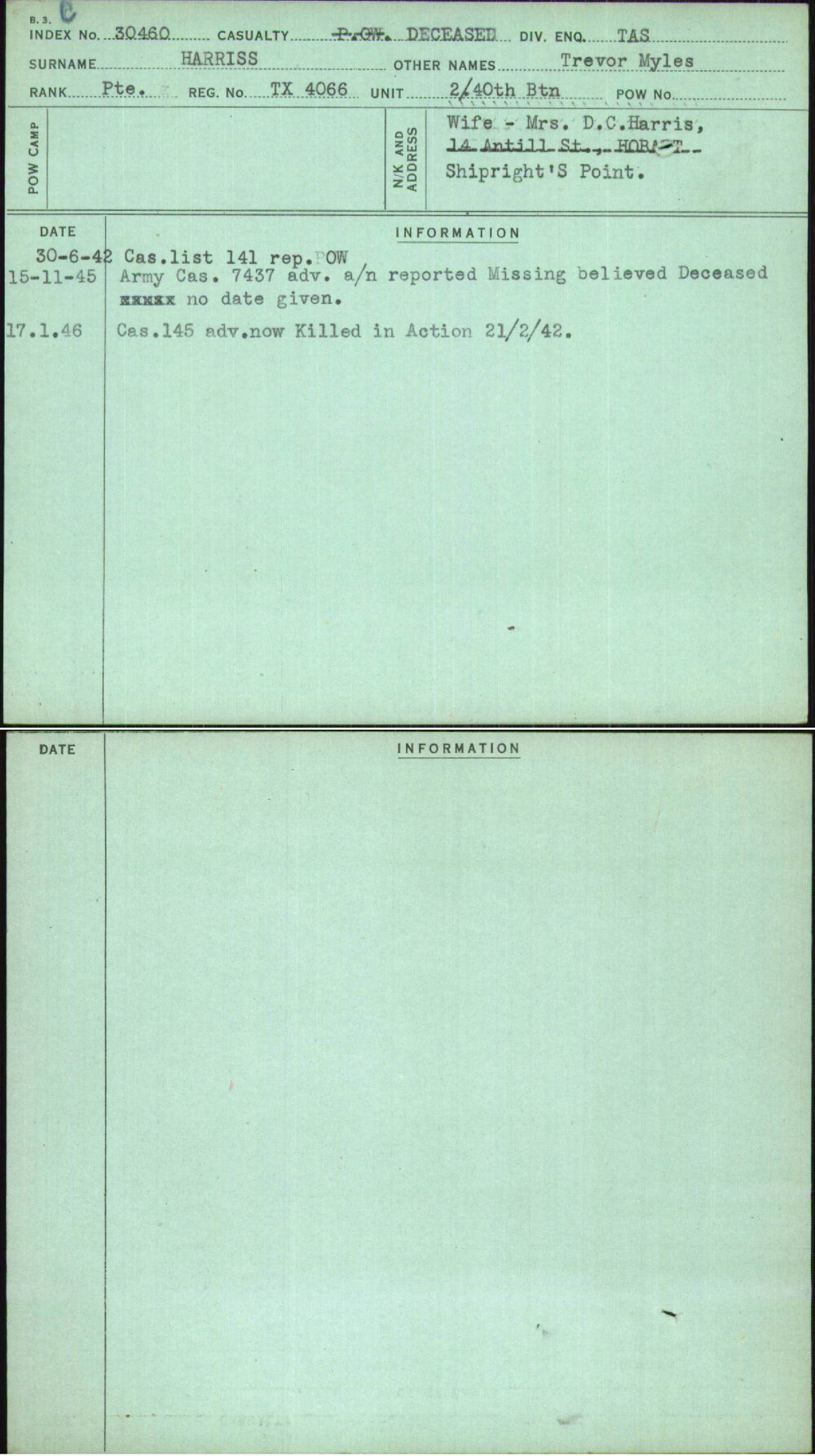 Harriss, Trevor Myles, TX4066