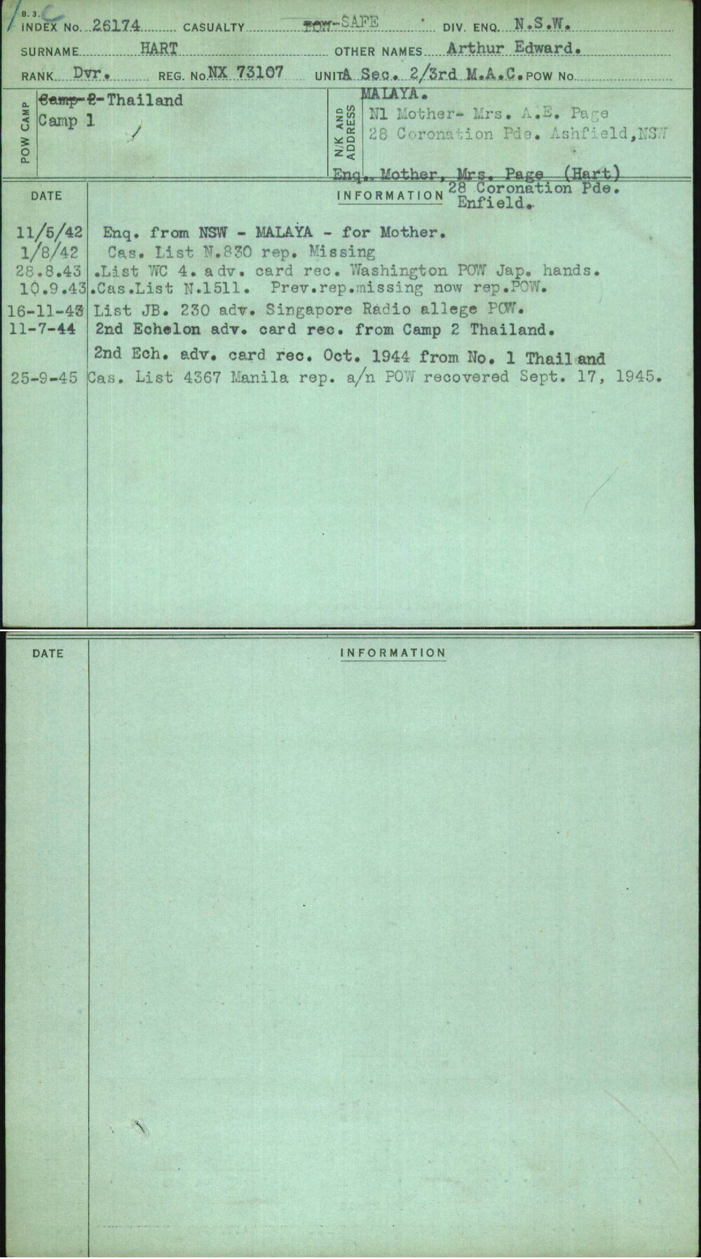 Hart, Arthur Edward, NX73107