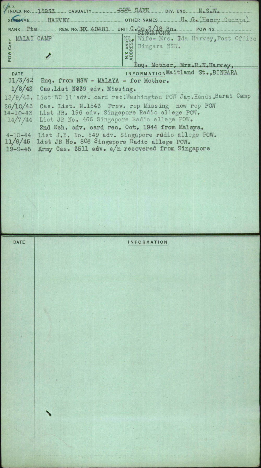 Harvey, H G (Henry George), NX40481