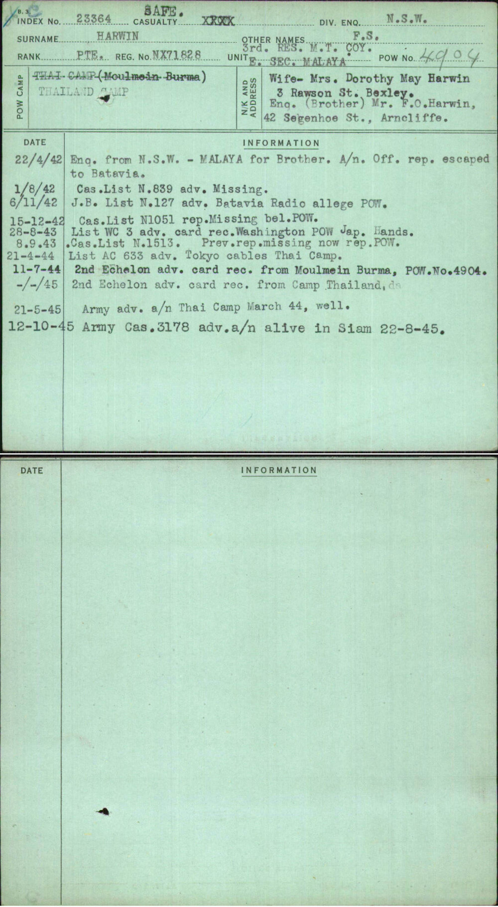 Harwin, F S, NX71828
