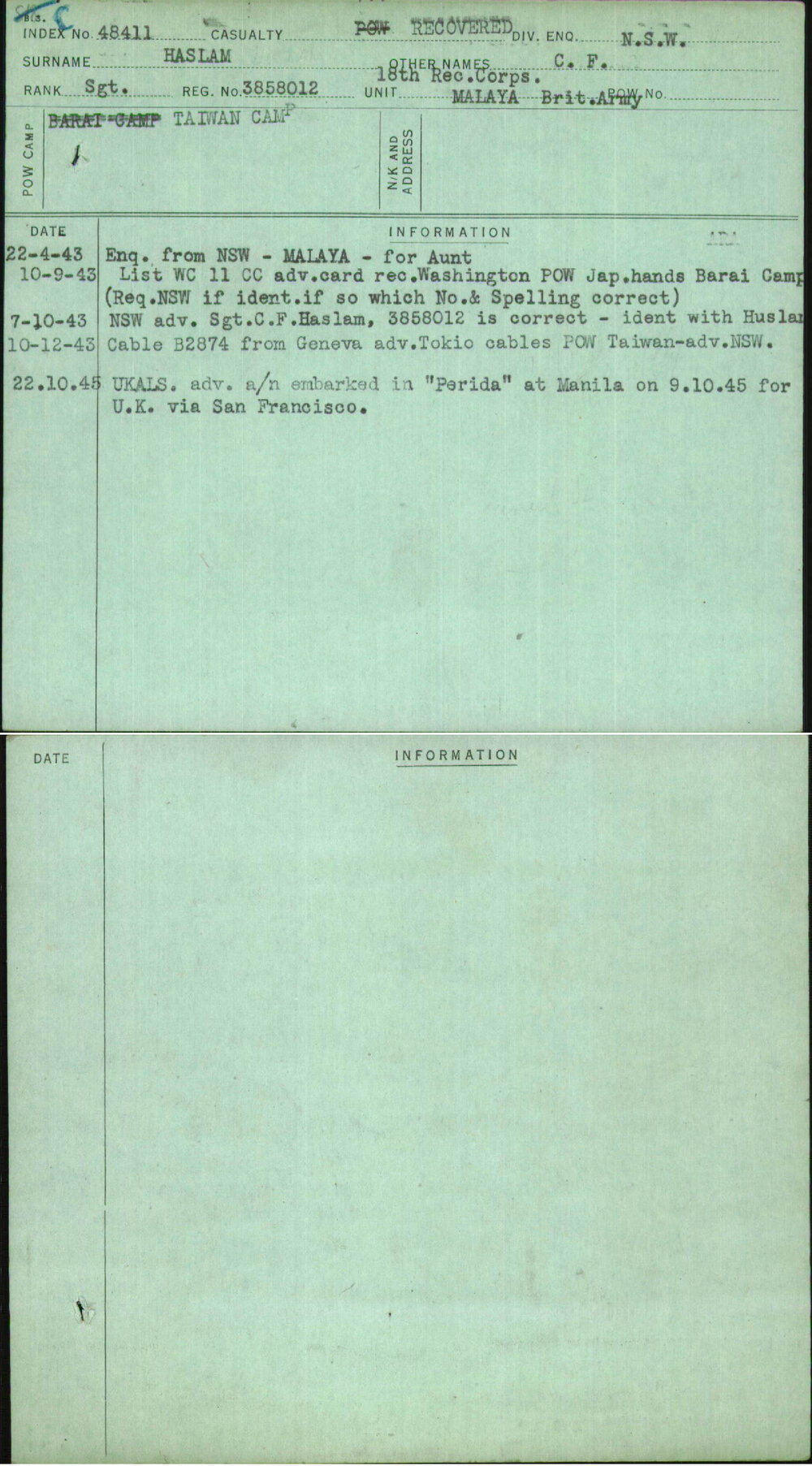 Haslam, C F, 3858012