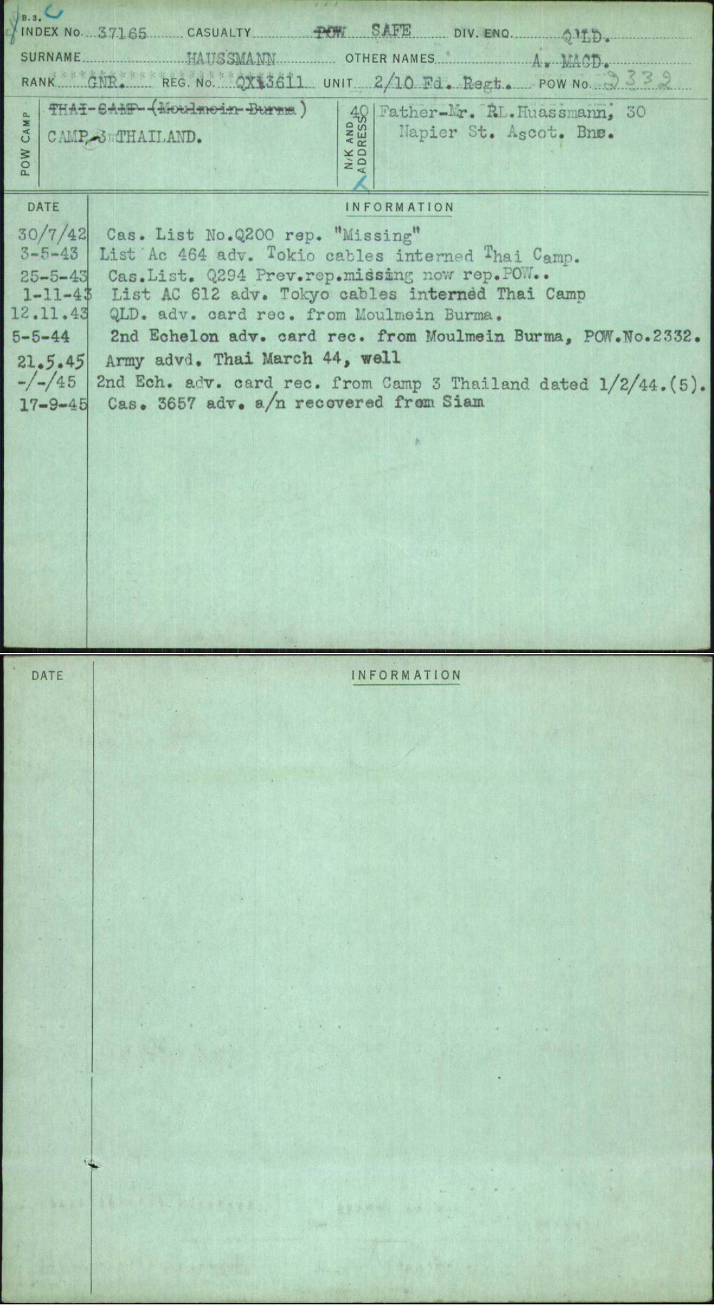 Haussmann, A Macd, QX13611