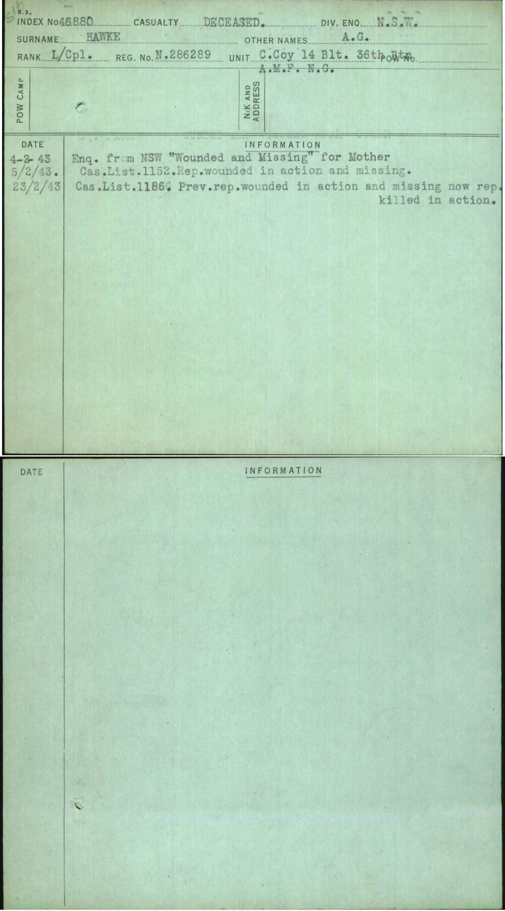 Hawke, A G, N286289