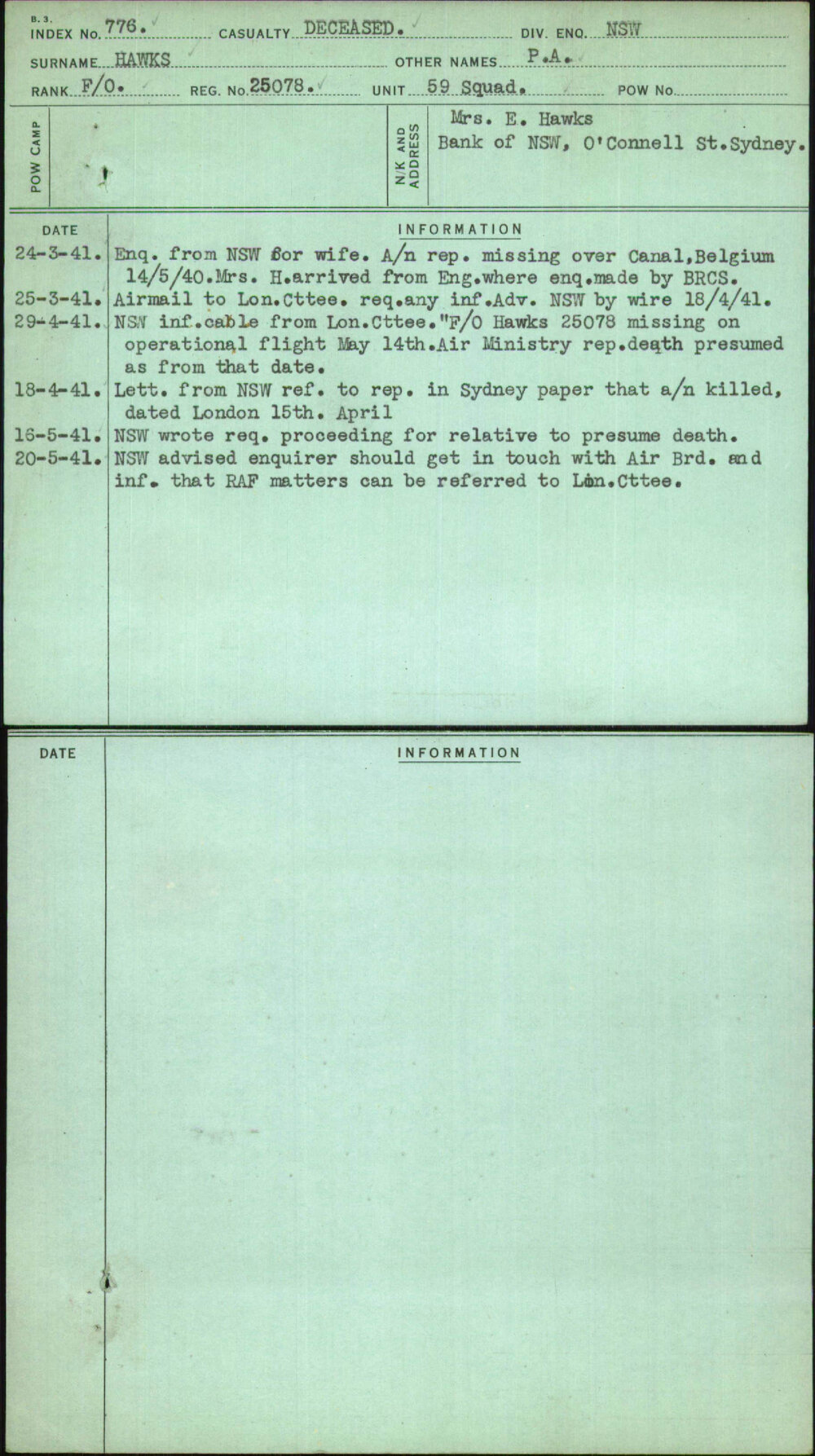 Hawks, P A, 25078