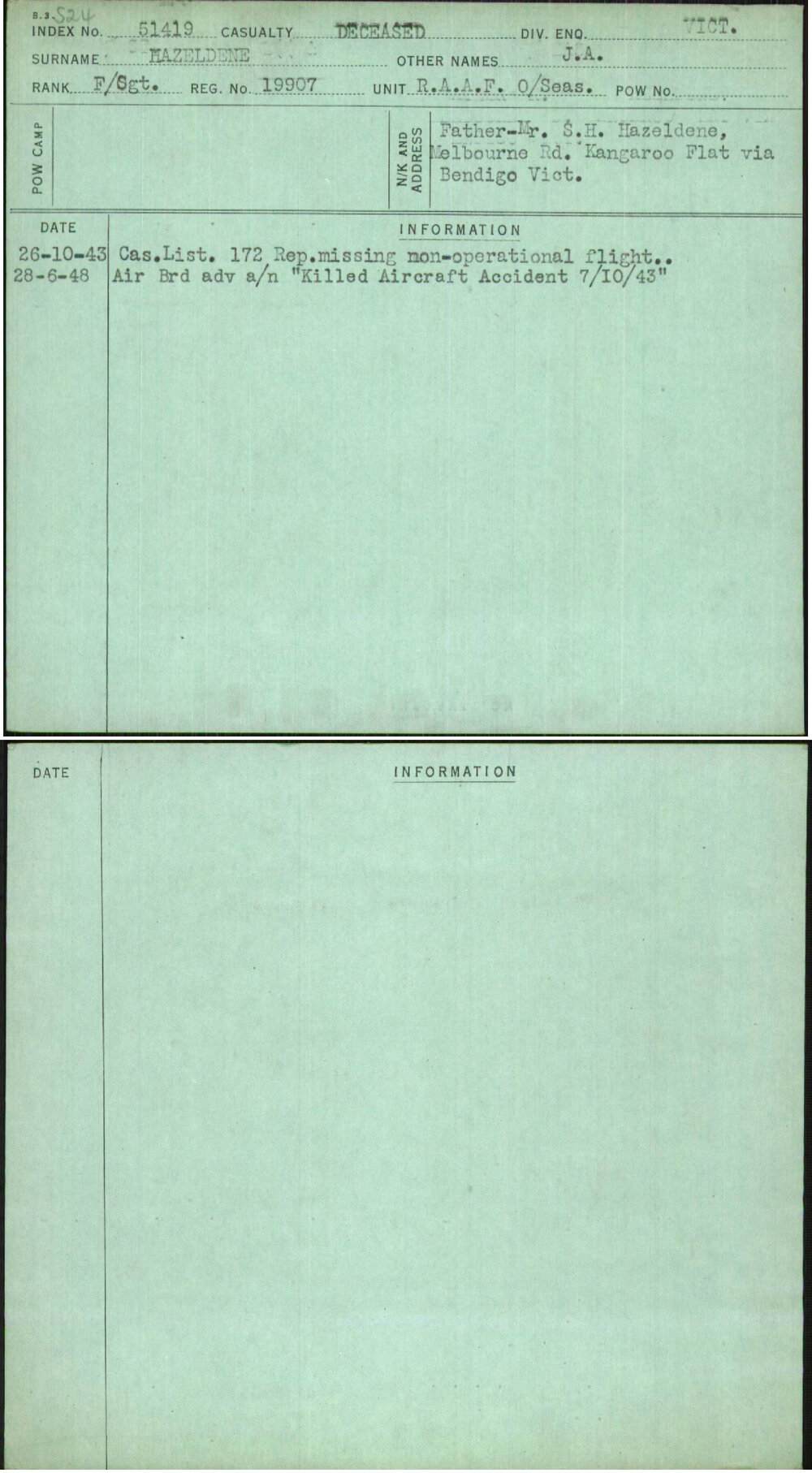 Hazeldene, J A, 19907