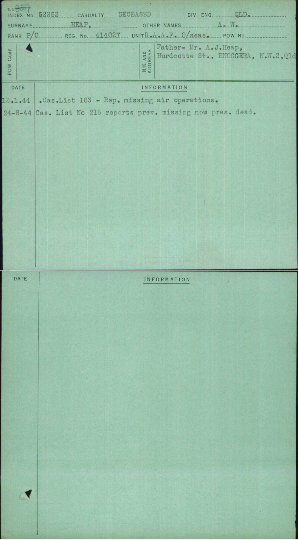 Heap, A W, 414027