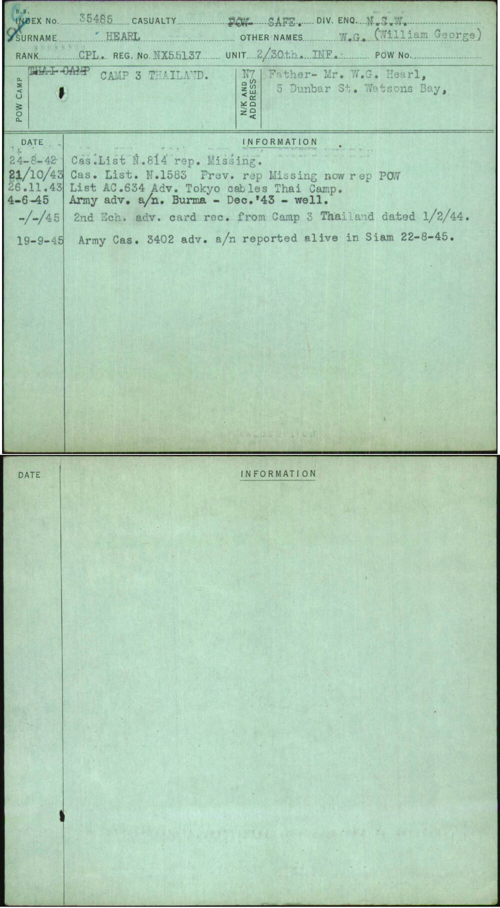 Hearl, W G (William George), NX55137