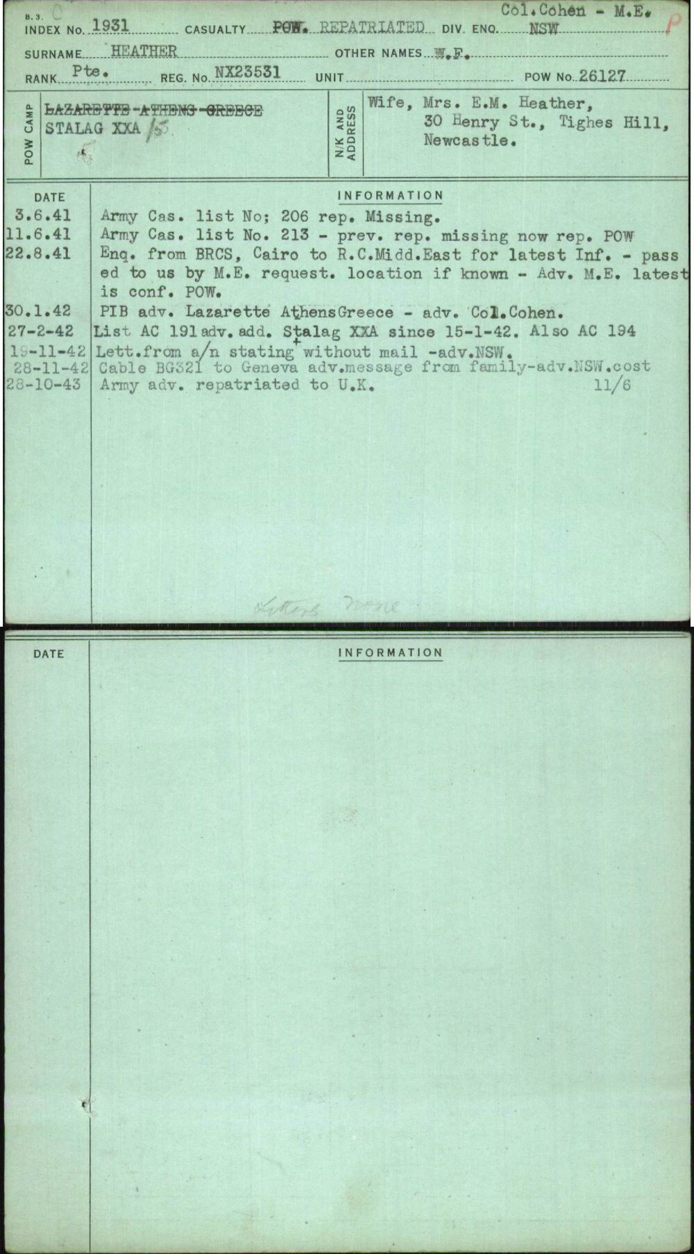 Heather, W F, NX23531