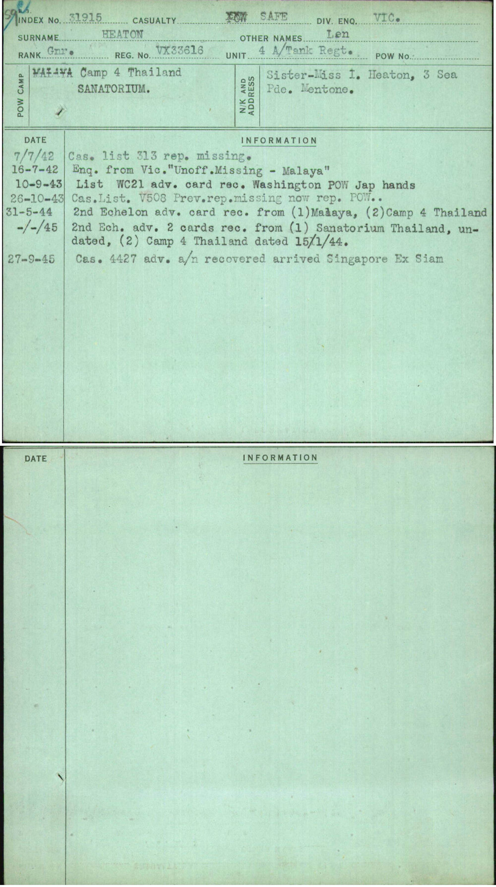 Heaton, Len, VX33616