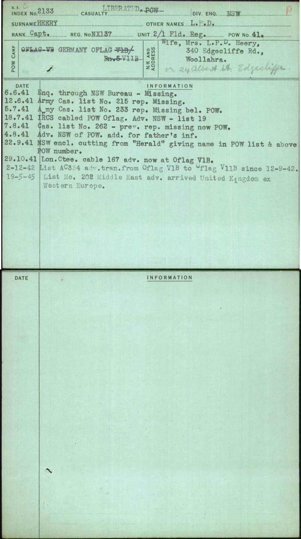 Heery, L P D, NX137