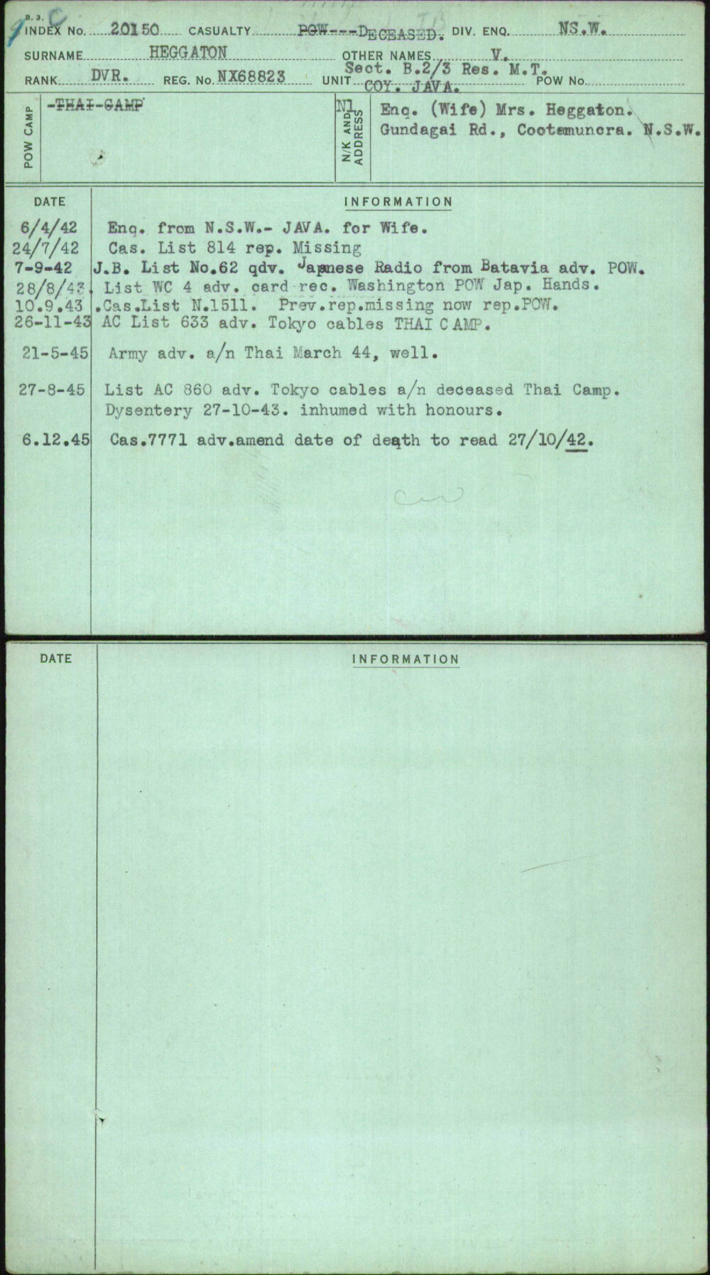 Heggaton, V, NX68823