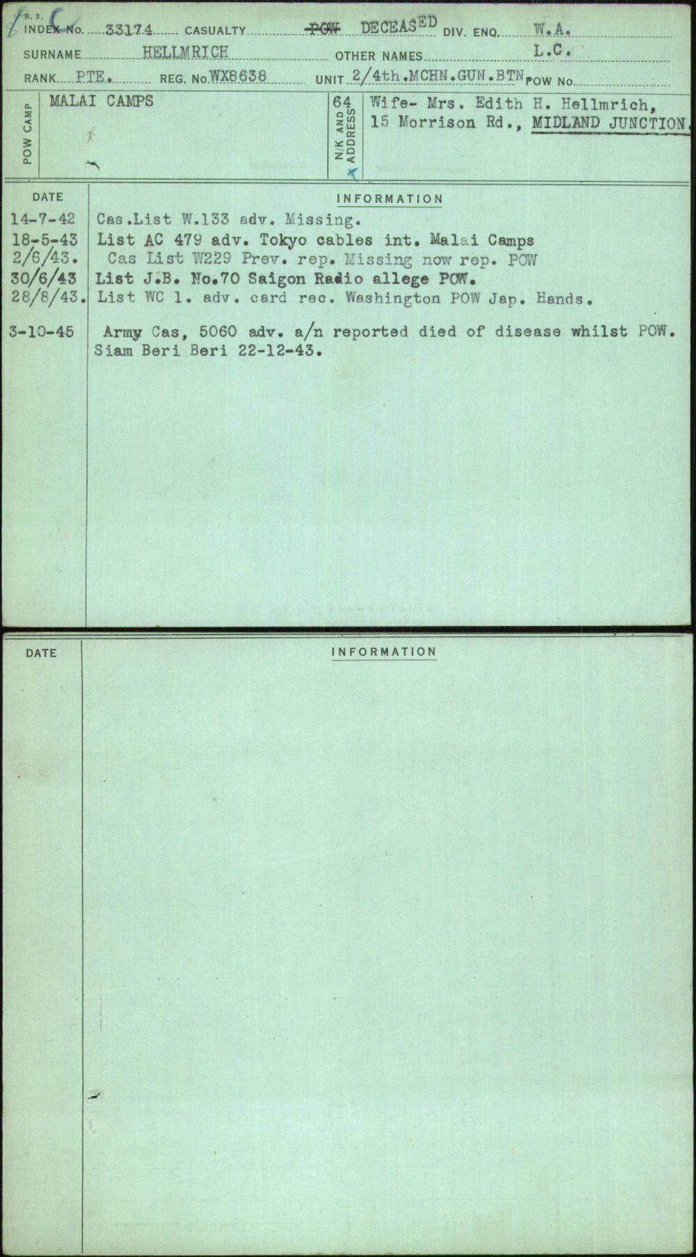 Hellmrich, L C, WX8638