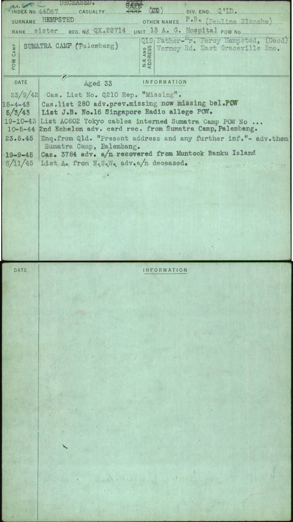 Hempsted, P B (Pauline Blanche), QX22714