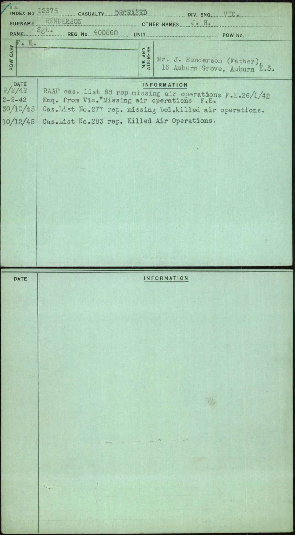 Henderson, J H, 400860