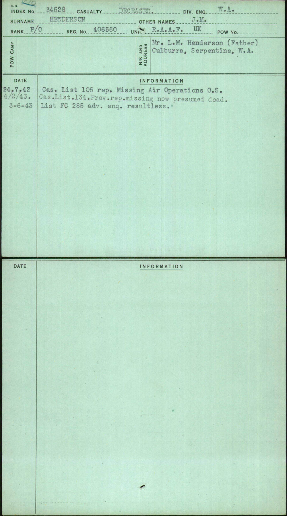 Henderson, J M, 406560