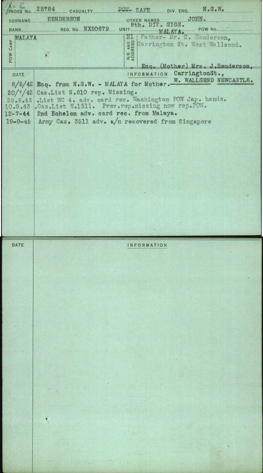 Henderson, John, NX50679