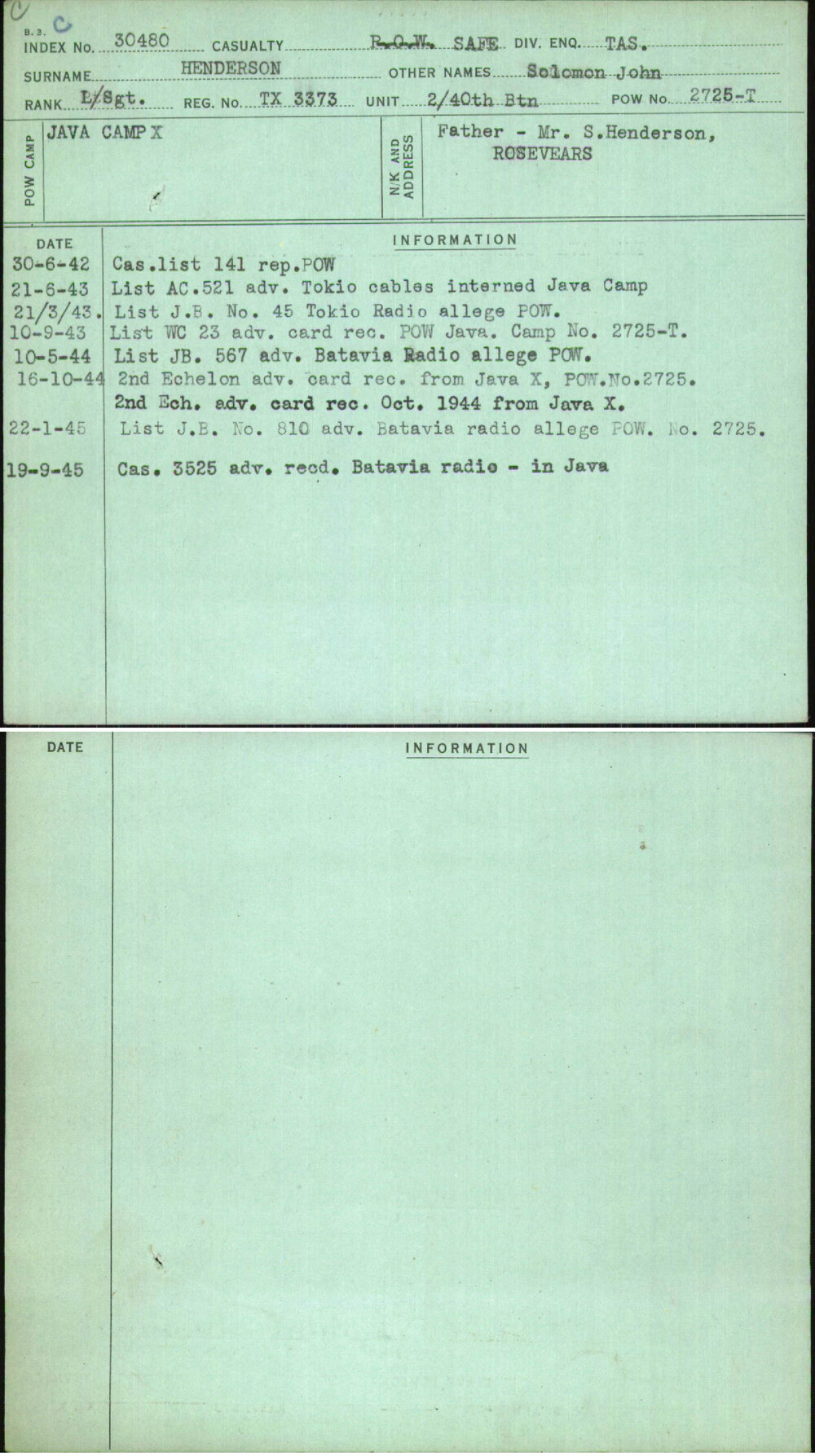 Henderson, Solomon John, TX3373