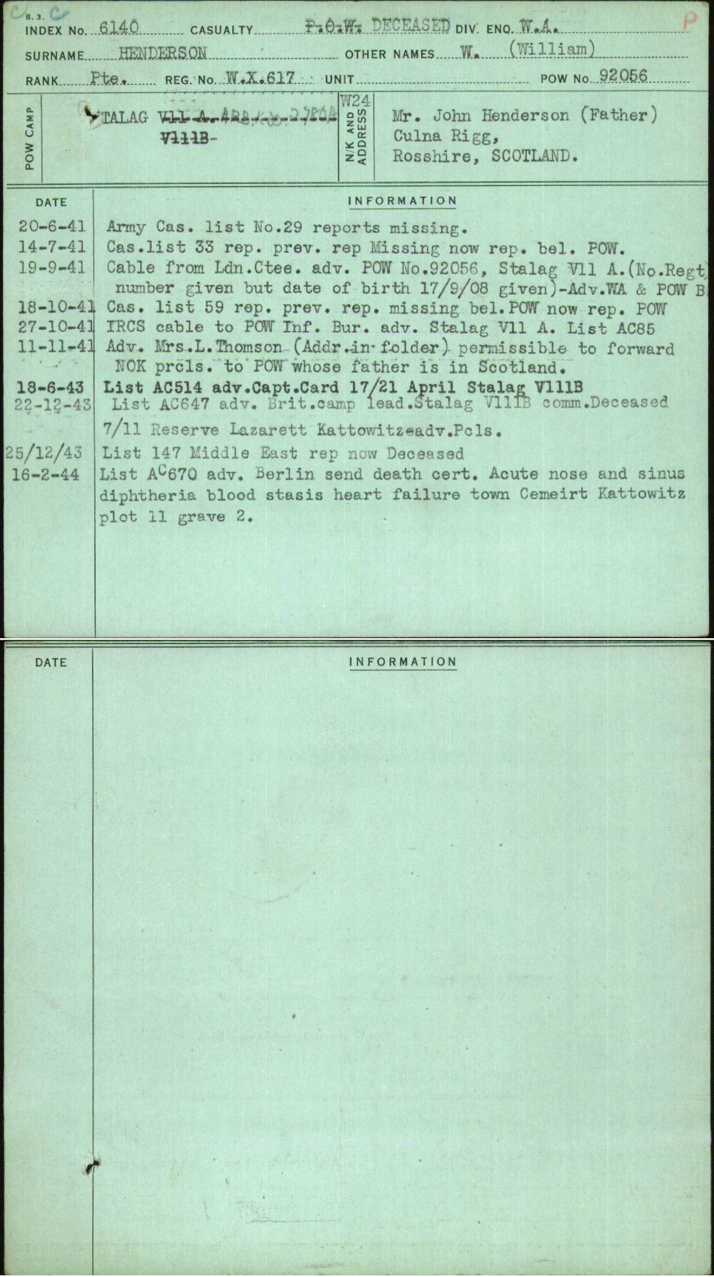 Henderson, W (William), WX617