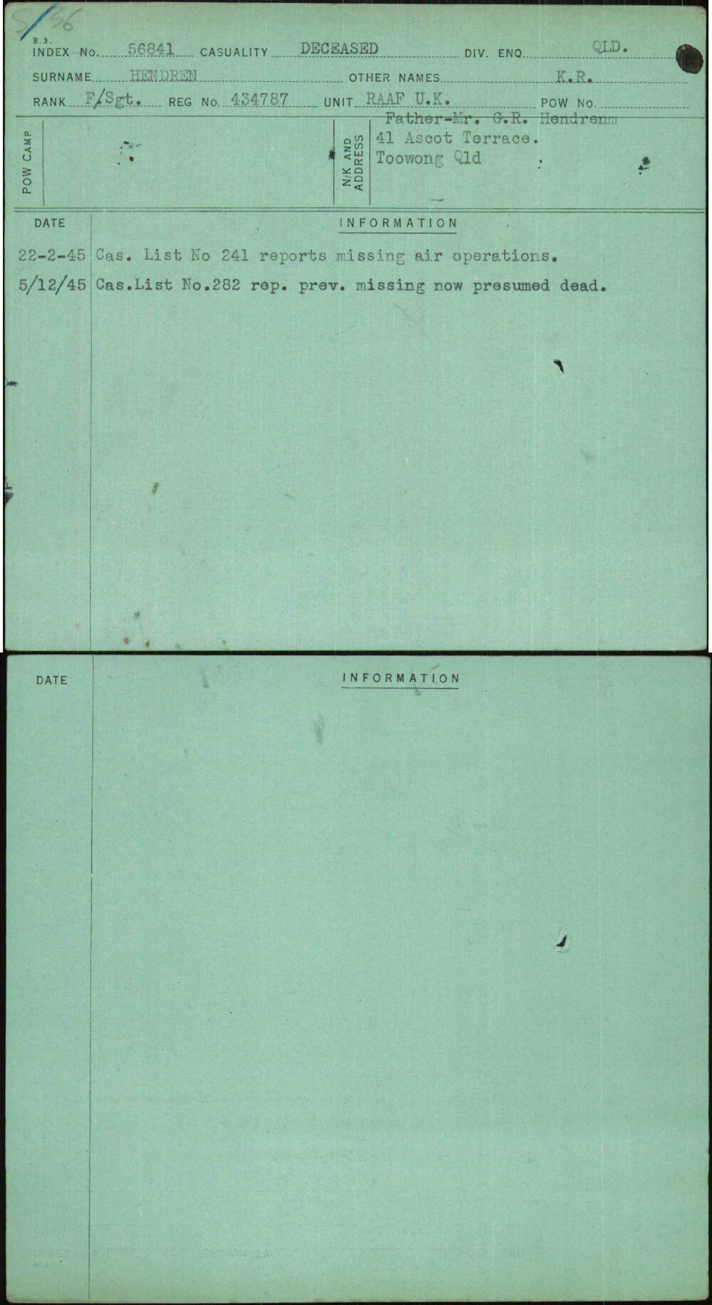 Hendren, K R, 434787