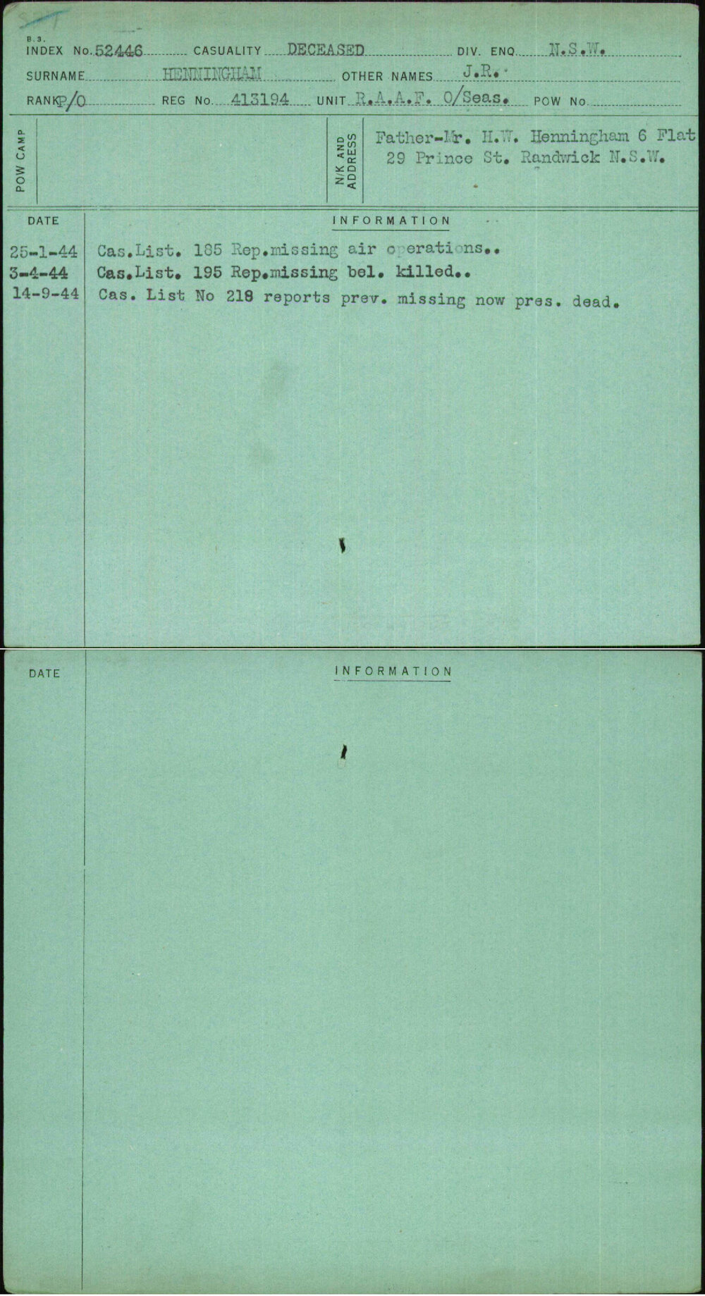 Henningham, J R, 413194