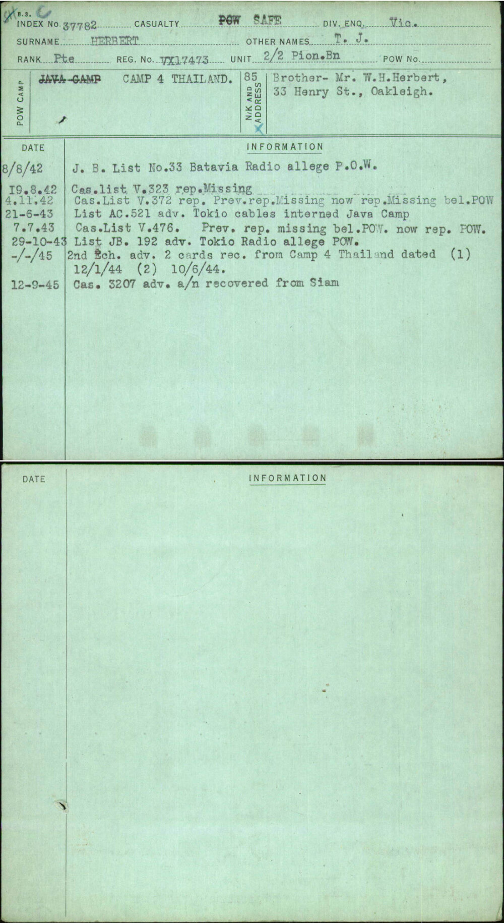 Herbert, T J, VX17473