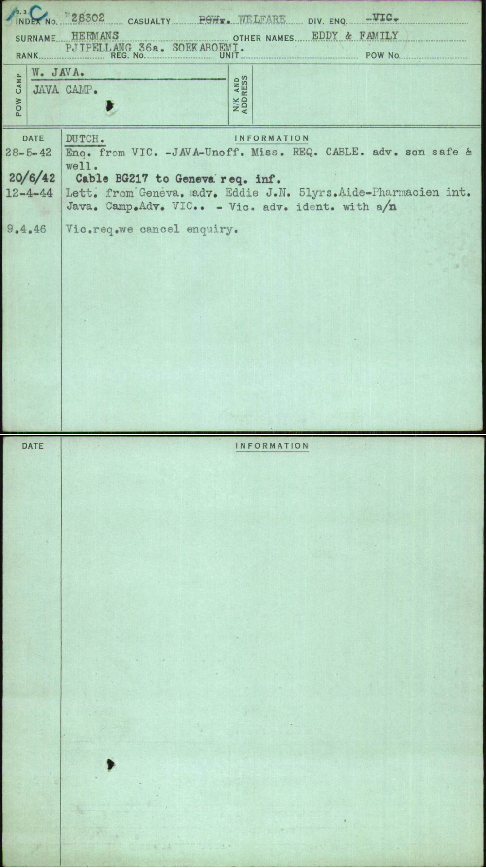Hermans, Eddy &amp; Family, [No Service Number]