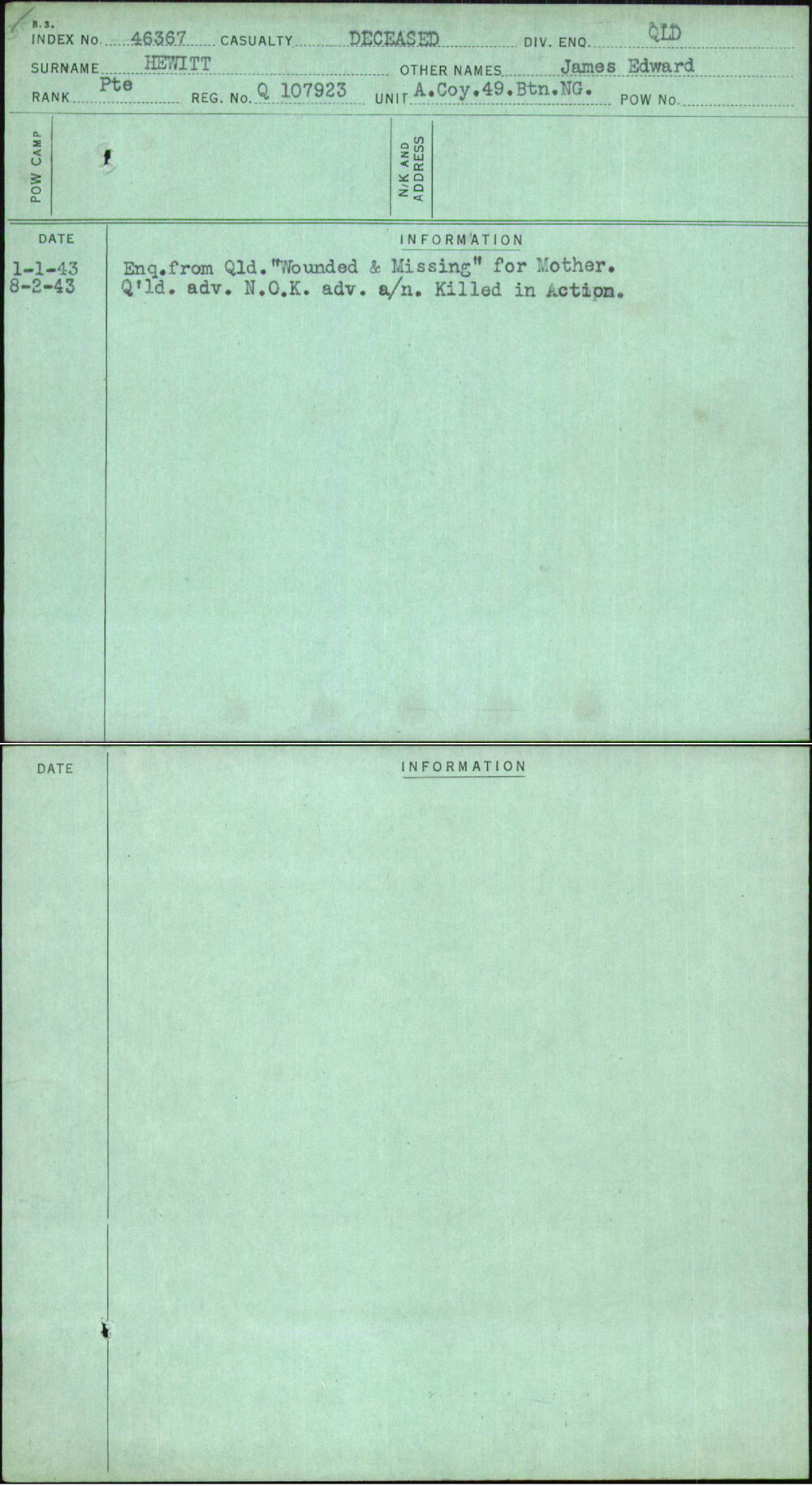 Hewitt, James Edward, Q107923