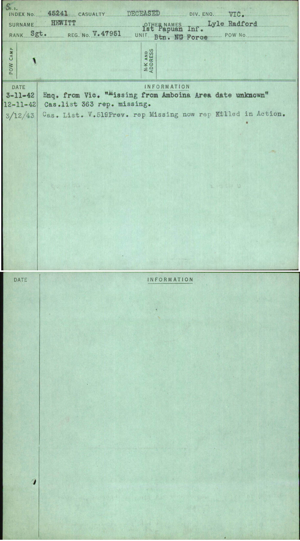 Hewitt, Lyle Radford, V47951