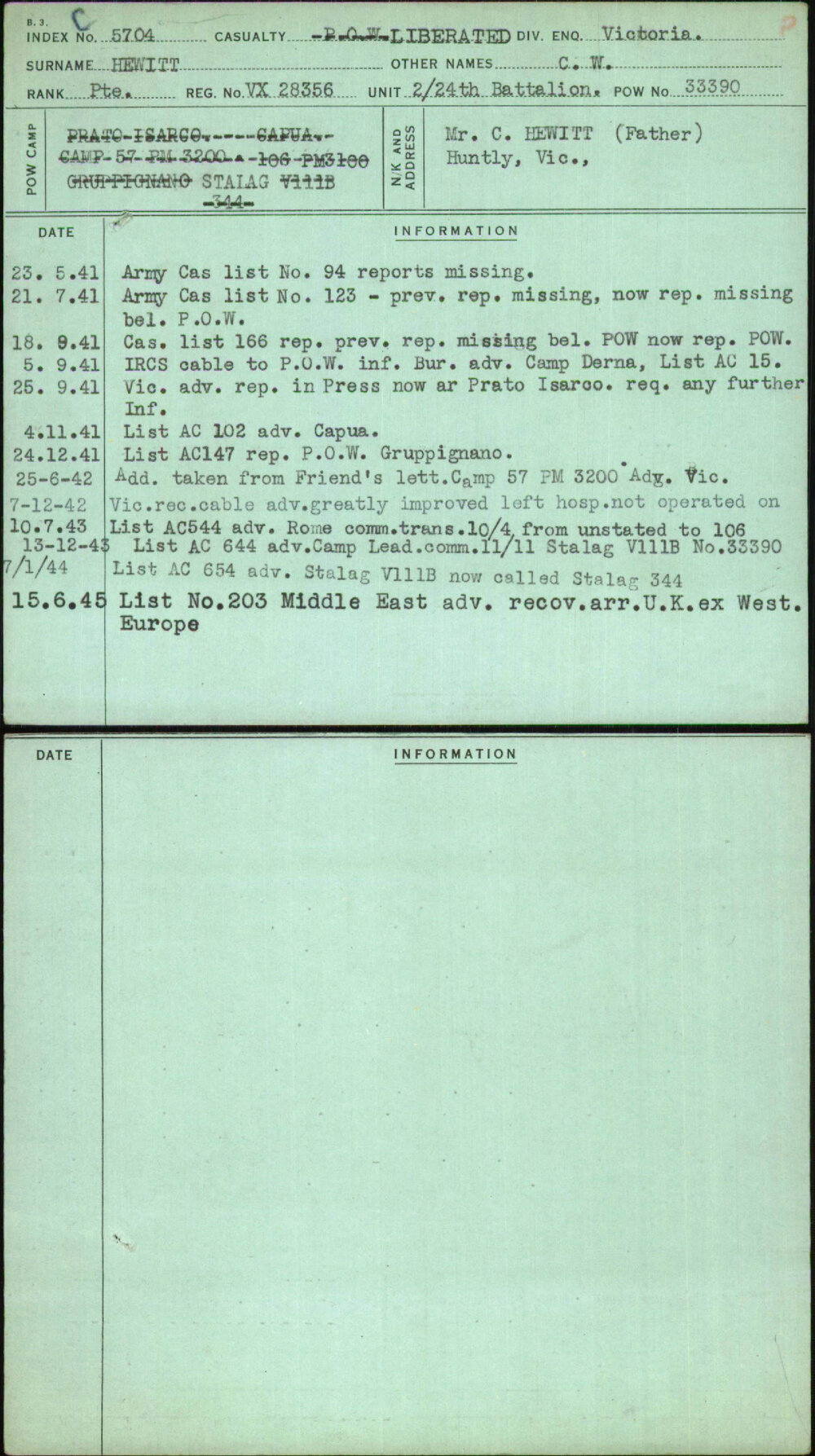 Hewitt, C W, VX28356