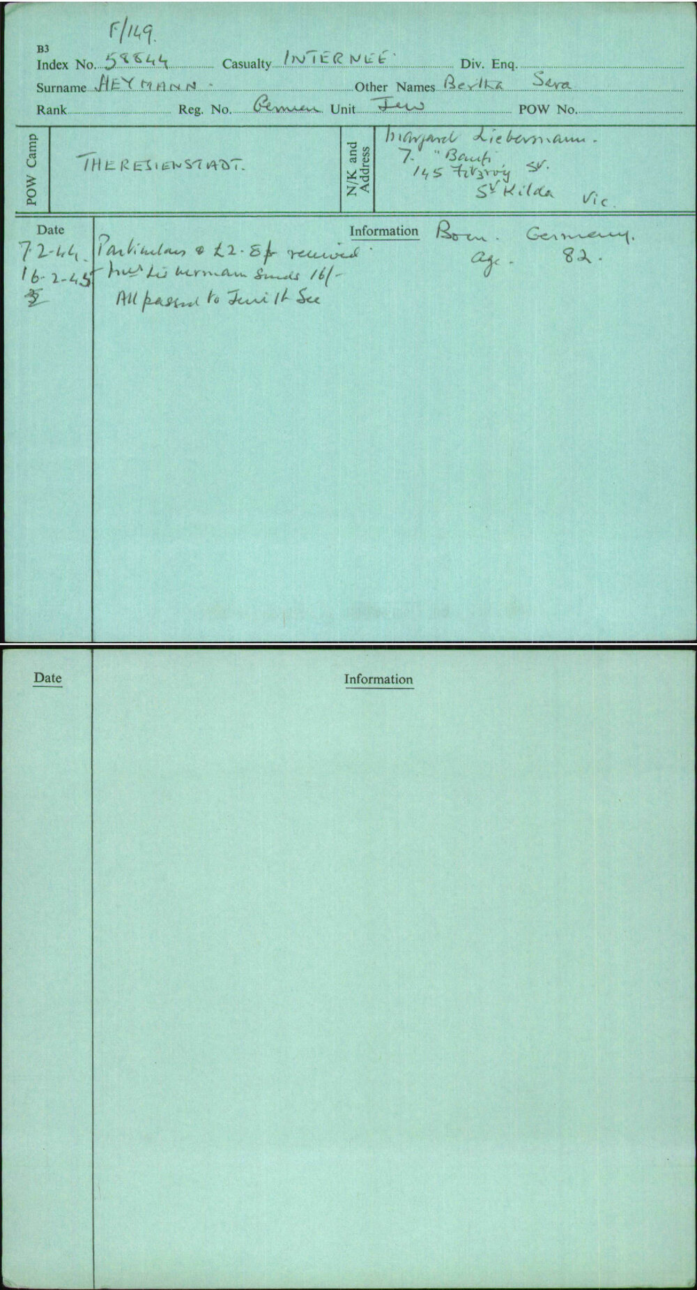 Heymann, Bertha Sara, German