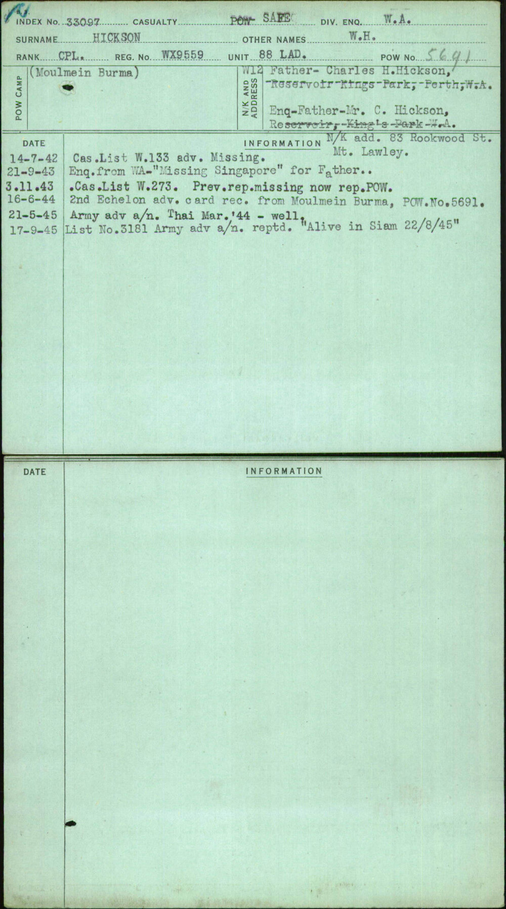 Hickson, W H, WX9559