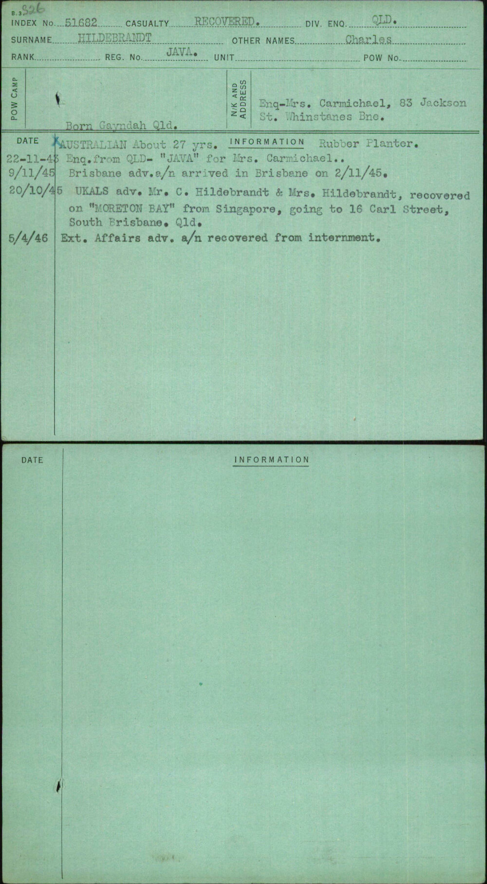 Hildebrandt, Charles, Java