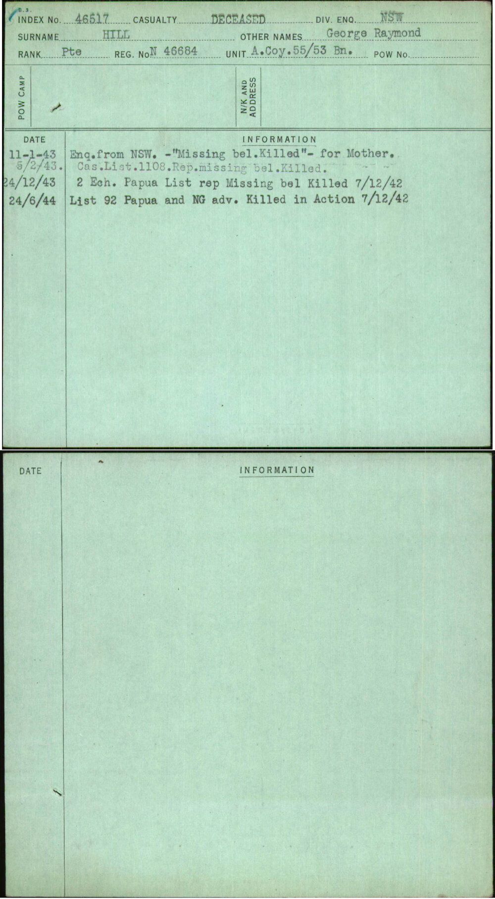 Hill, George Raymond, N46684