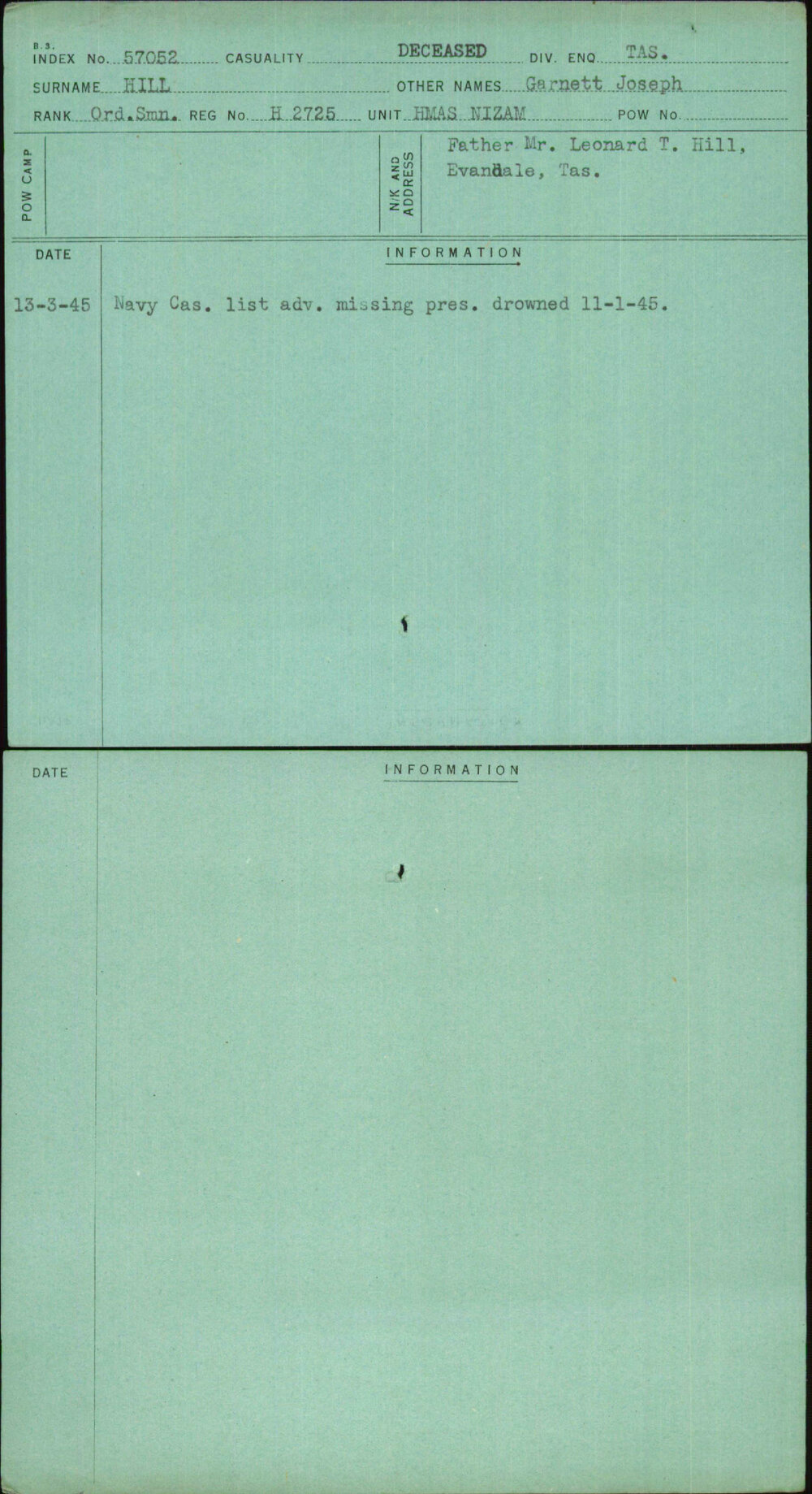 Hill, Garnett Joseph, H2725